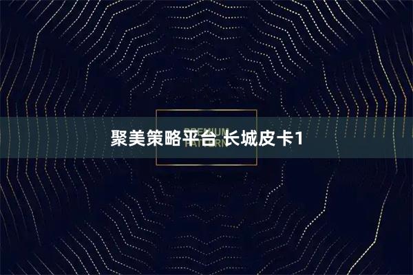 聚美策略平台 长城皮卡1