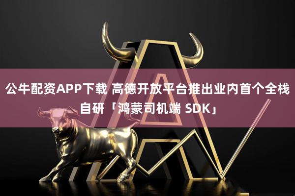 公牛配资APP下载 高德开放平台推出业内首个全栈自研「鸿蒙司机端 SDK」